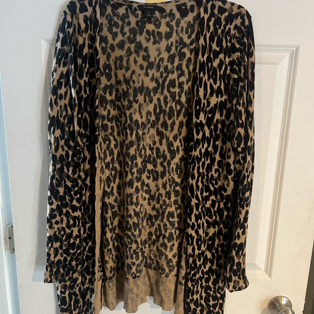 Leopard Print Sweater Cardigan